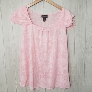 Lane Bryant Womens Size 14 16 Pink Floral Shirt